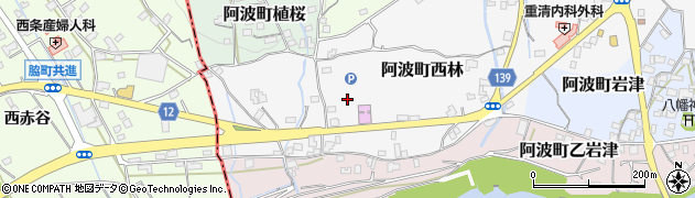 徳島県阿波市阿波町西林周辺の地図