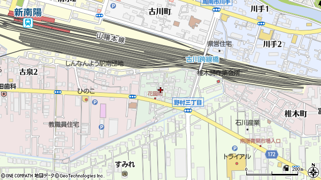 〒746-0021 山口県周南市花園町の地図