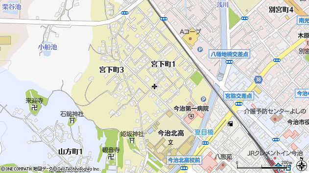 〒794-0052 愛媛県今治市宮下町の地図