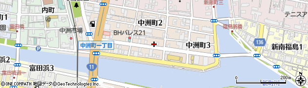 徳島県徳島市中洲町周辺の地図