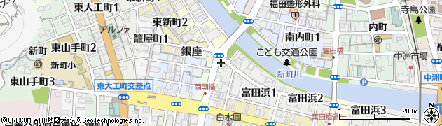 徳島県徳島市両国橋周辺の地図