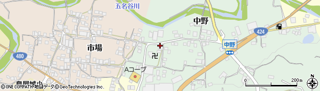 和歌山県有田郡有田川町中野57周辺の地図