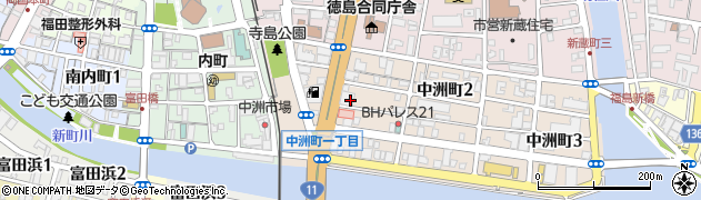 中洲八木病院周辺の地図