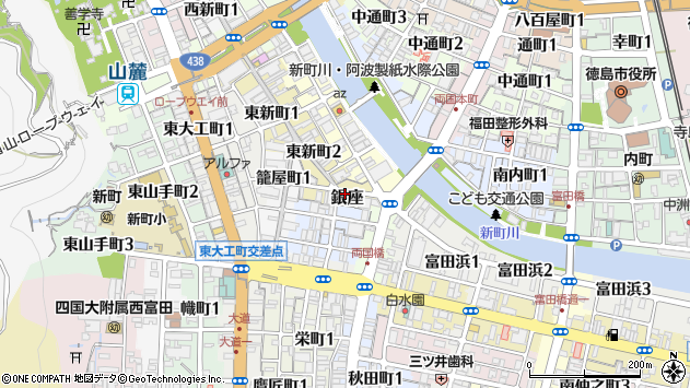 〒770-0916 徳島県徳島市銀座の地図