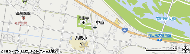 和歌山県有田市糸我町中番212周辺の地図