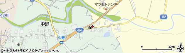 和歌山県有田郡有田川町中野284周辺の地図