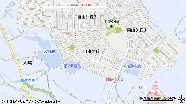 〒747-0066 山口県防府市自由ケ丘の地図