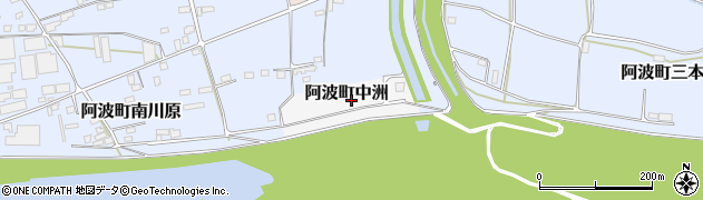 徳島県阿波市阿波町中洲周辺の地図