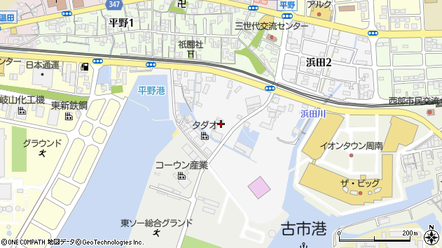 〒746-0026 山口県周南市浜田の地図