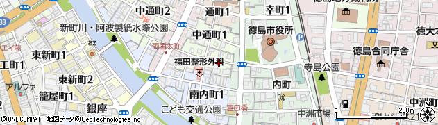 徳島県徳島市新内町周辺の地図