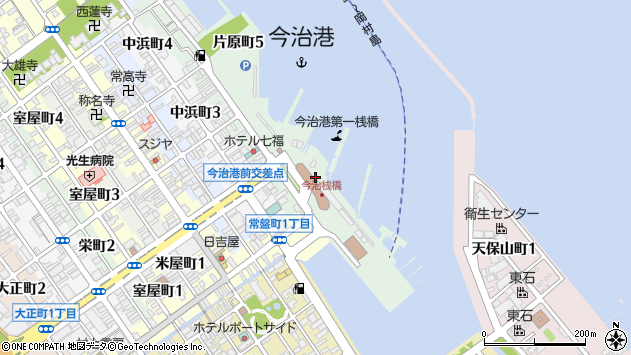 〒794-0013 愛媛県今治市片原町の地図