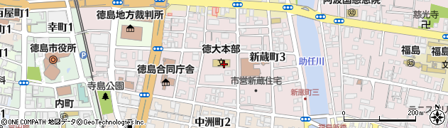徳島県徳島市新蔵町周辺の地図
