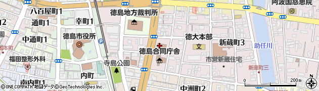 徳島県庁　徳島合同庁舎東部保健福祉局徳島庁舎生活福祉担当周辺の地図