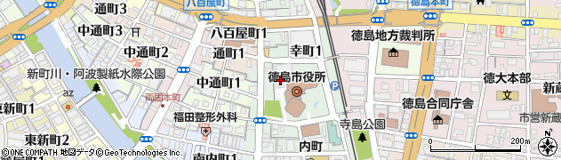 徳島市役所　経済部・にぎわい交流課阿波おどり観光推進室周辺の地図
