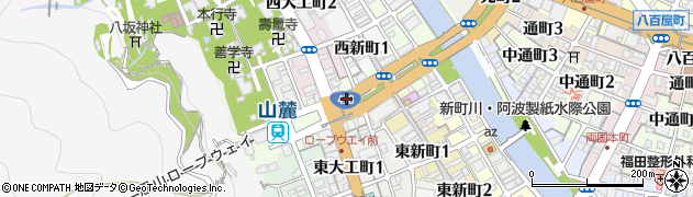 徳島県徳島市新町橋周辺の地図