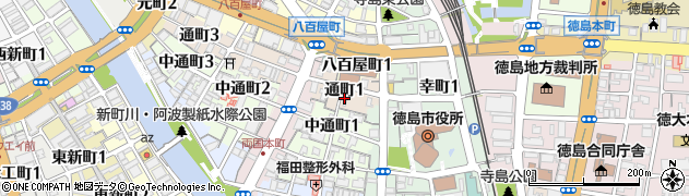 徳島県徳島市通町周辺の地図