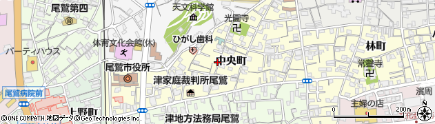 三重県尾鷲市中央町周辺の地図