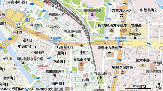 〒770-0847 徳島県徳島市幸町の地図