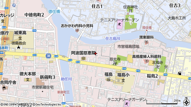 〒770-0868 徳島県徳島市福島の地図