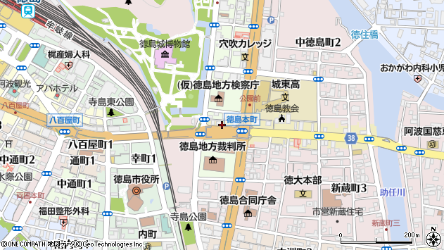 〒770-0854 徳島県徳島市徳島本町の地図