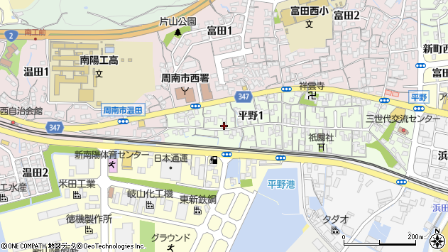 〒746-0029 山口県周南市平野の地図