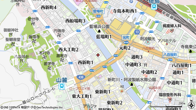 〒770-0901 徳島県徳島市西船場町の地図