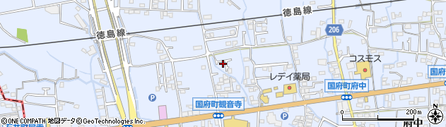 徳島県徳島市国府町観音寺180周辺の地図