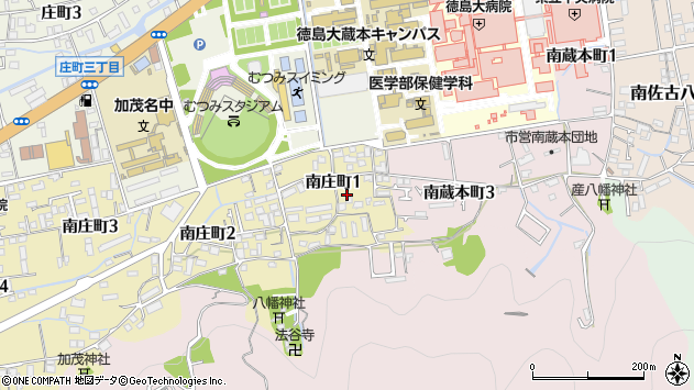 〒770-0045 徳島県徳島市南庄町の地図