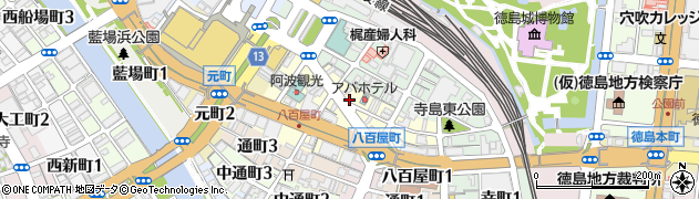 徳島県徳島市一番町周辺の地図