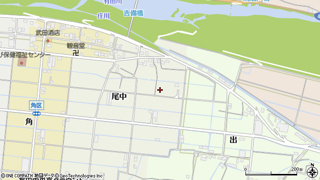 〒643-0852 和歌山県有田郡有田川町尾中の地図