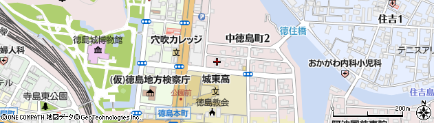 中徳島の家さく楽周辺の地図