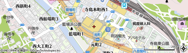 有限会社八百秀海産　徳島駅前店周辺の地図