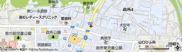 スーパーフジヤ政所店周辺の地図