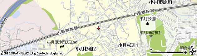 山口県下関市小月杉迫周辺の地図