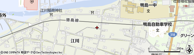 徳島県吉野川市鴨島町西麻植江川周辺の地図