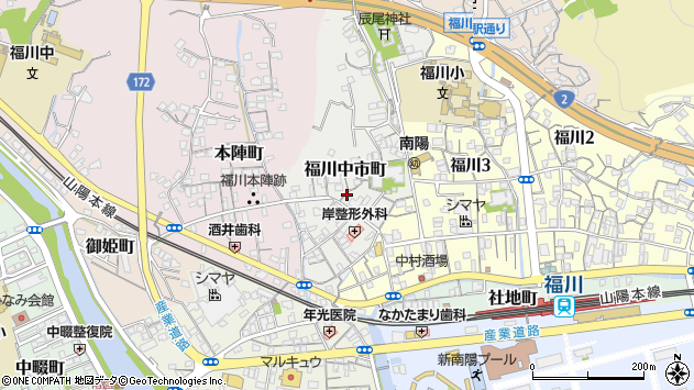 〒746-0062 山口県周南市福川中市町の地図