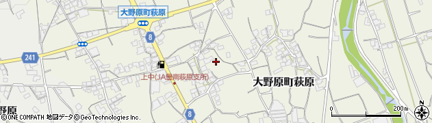 香川県観音寺市大野原町萩原1075周辺の地図