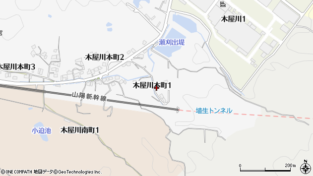 〒750-1112 山口県下関市木屋川本町の地図