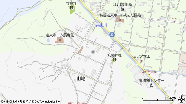 〒649-0315 和歌山県有田市山地の地図