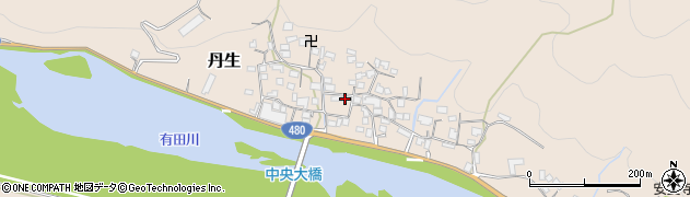 和歌山県有田川町（有田郡）丹生周辺の地図