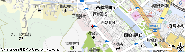 徳島県徳島市西大工町周辺の地図