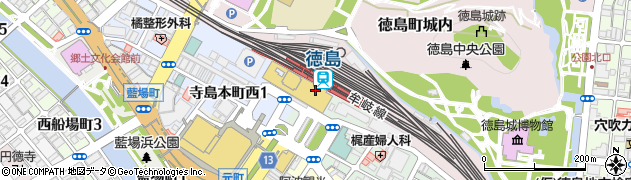 キャンドゥＪＲ徳島駅クレメントプラザ店周辺の地図
