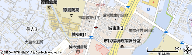 徳島県徳島市城東町周辺の地図