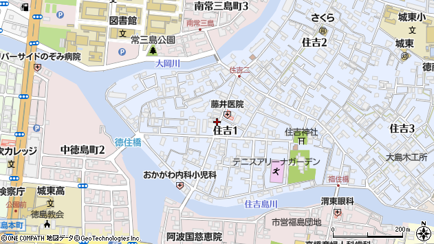 〒770-0861 徳島県徳島市住吉の地図