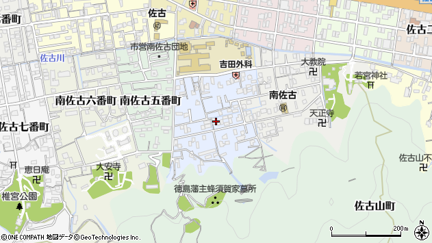 〒770-0034 徳島県徳島市南佐古四番町の地図