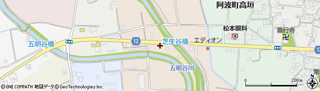 徳島県阿波市阿波町中坪周辺の地図