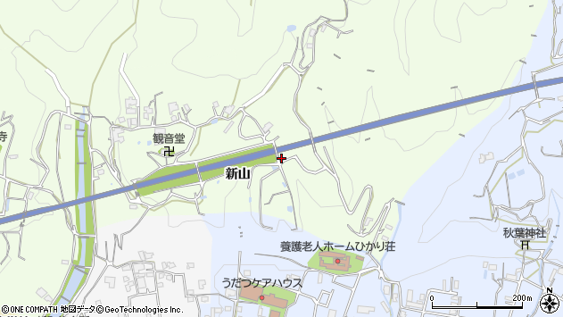 〒779-3631 徳島県美馬市脇町新山の地図