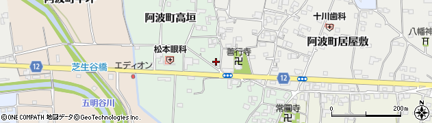 徳島県阿波市阿波町高垣周辺の地図