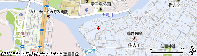 帝国レディース興信所　徳島市電話相談受付周辺の地図