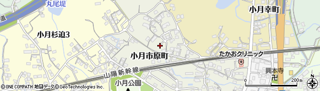 山口県下関市小月市原町周辺の地図